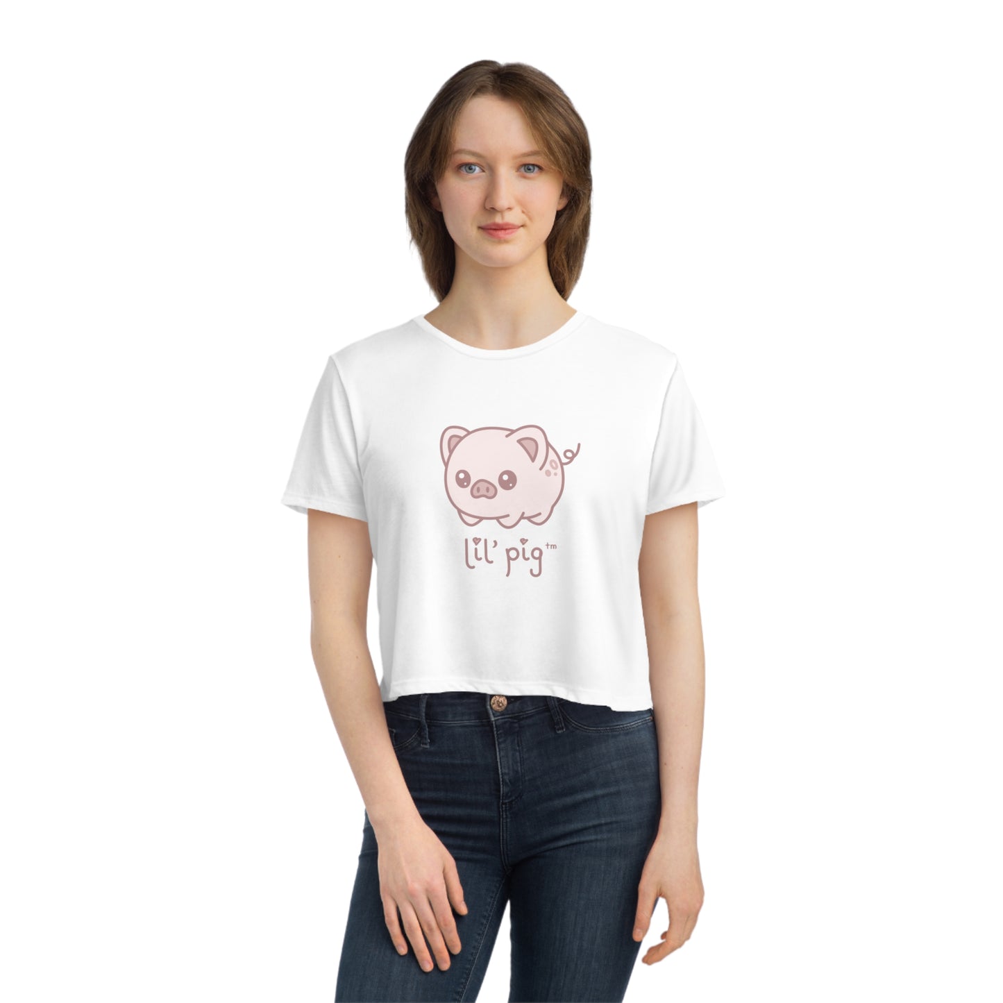 Lil' Pig Women's Flowy Cropped Tee